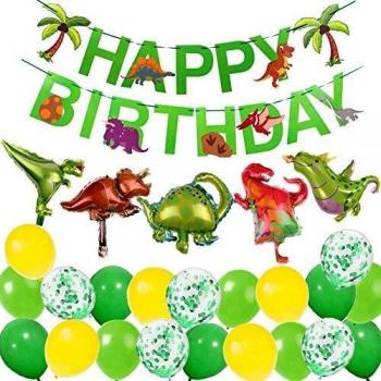 Kit Decoración de Globos de Dinosaurio Niño Cumpleaños Temático de Dinosaurio Pegatinas de Decoración de Tartas de Globo de Látex de Dinosaurio Suministros de Cumpleaños Niño