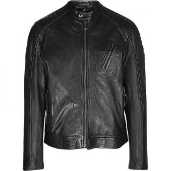 Chaqueta de cuero Belstaff V Racer negra para hombre, talla 48