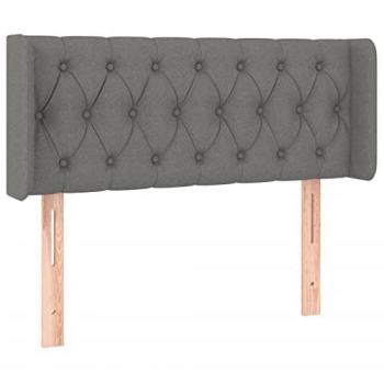 Cabecero de Cama con Luces LED Tapizado en Tela Gris Oscuro 93x16x78/88 cm
