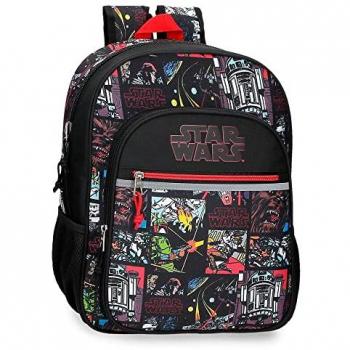 Mochila Escolar Unisex Star Wars Galactic Team Adaptable a Carro Negra 30x38x12 cm Poliéster