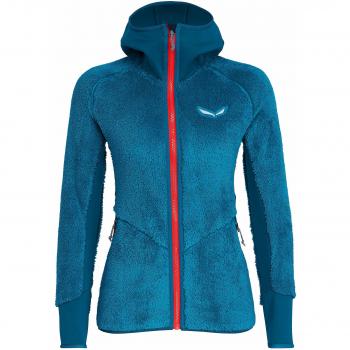 SALEWA Puez Warm PL W FZ HDY, Forro Polar con Capucha para Mujer, Mujer, 00-0000026627, BLU