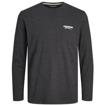 Camiseta de Manga Larga Jack & Jones Alvis Negra - Elástica, Suave al Tacto y con Logo Lateral para Uso Diario