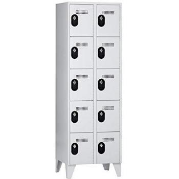 Armario de Compartimentos Bajo Llave Wolf 502603, 2 Abteile, Altura de Compartimento 320 mm, Color Gris Claro