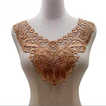 Apliques de colores con bordado Floral de encaje, cuello, cuello, escote, ropa, parche de costura, decoración