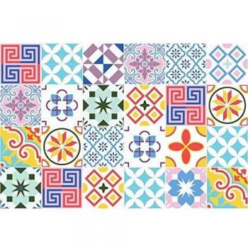 Ambiance-Live col-RV-0335_20x20cm Pegatinas de Pared, Vinilo, Multicolores, 20x20