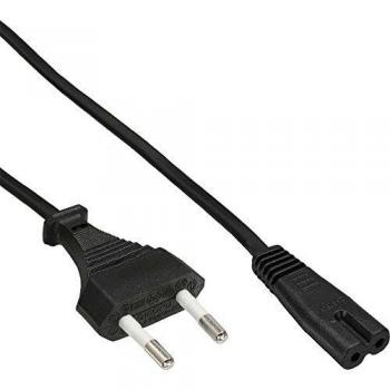 Cable de Alimentación Estilo Mariposa. Conectores CEE7/16 a IEC-C7. Longitud 1.5m