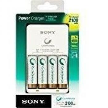 Sony BCG-34HH4KN - Cargador de pilas recargables con 4 pilas Cycle Blue AA, 2.000 mAH