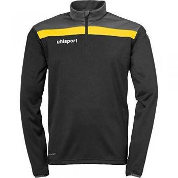 uhlsport Offense 23 Zip Top Camiseta 1/4 De Fútbol para Hombre, Negro/Antracita/Lima amar, 116