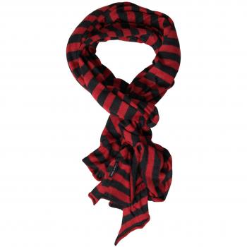 Dolce & Gabbana Red Black Stripes Acrylic Wrap Shawl Scarf