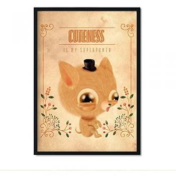 Póster Adorable de Animales Domésticos - Decoración Interior Tamaño A4 Sin Marco