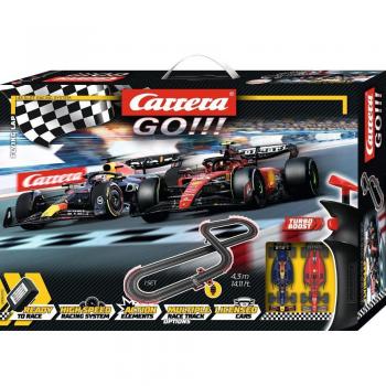 Pista Carrera Flying Lap Formula 1 - Circuito Go de 4,3 metros con 2 coches (F1 Ferrari Sainz y F1 Red Bull Verstappen) - Referencia 62572