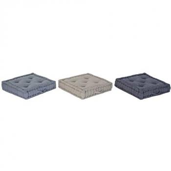 Cojín DKD Home Decor Azul Marino 56 x 56 cm (3 Unidades)