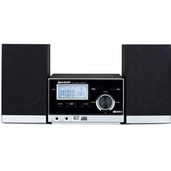 Sharp XL-UH1H - Micro cadena CD, MP3, WMA, salida 10 watts RMS, USB, color negro con plateado