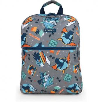Mochila Gabol Dragon Extraescolar Gris 32x7x41 Cms
