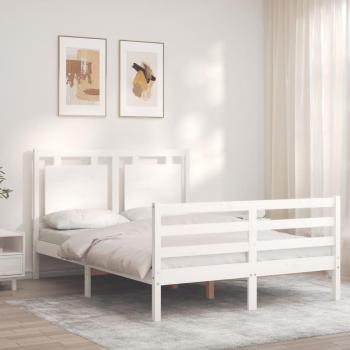Cama de Matrimonio Redonda Húmeda con Cabecero Blanco en Madera Maciza