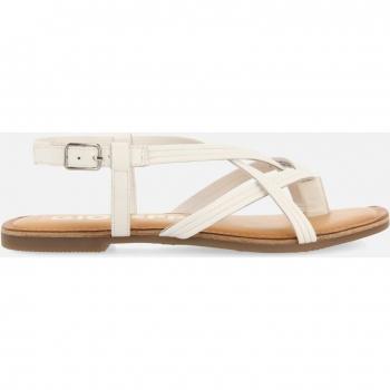 Sandalias de Piel Blancas de Tiras Cruzadas - Mujer