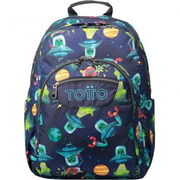 Mochila Totto Acuareles Adaptable a Carro - Diseño Planetas y Aliens 5JY