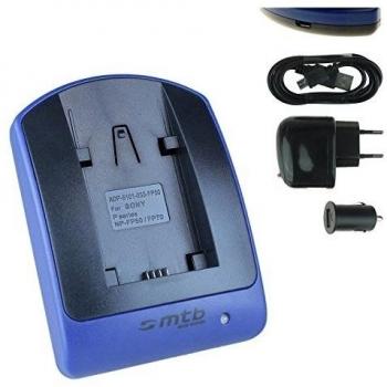 Cargador (USB/Coche/Corriente) Compatible con Sony NP-FV70 / DCR-PJ./SR./SX. // Dev-3 5 30 50 50V // HDR-CX./PJ./XR. // NEX-VG. Ver Lista!