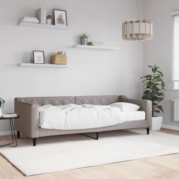 Sofá cama Tortor 80x200 cm en tela gris taupe con colchón incluido