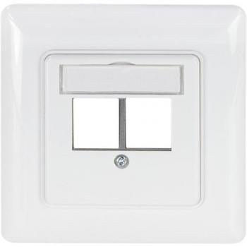 Caja de empotrar LogiLink NK4059 para 2 módulos Keystone, salida recta, color blanco