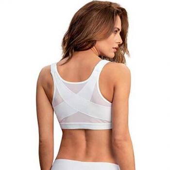 Leonisa Wireless Back Support Posture Corrector Bra - White Maternity Plus Size 38C