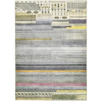 CIVILIZATION - Alfombra con motivos aztecas 160 x 230 cm Gris