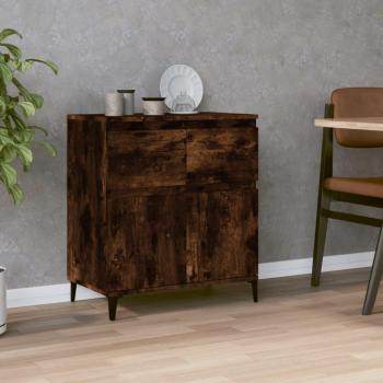 Aparador de madera contrachapada 60x35x70 cm color roble ahumado mueble de almacenaje de salón buffet armario auxiliar armario de almacenamiento marrón
