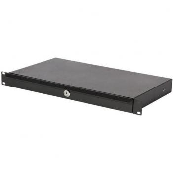On-Stage RDLS1000 1U Shallow-Depth Locking Rack Drawer, Black