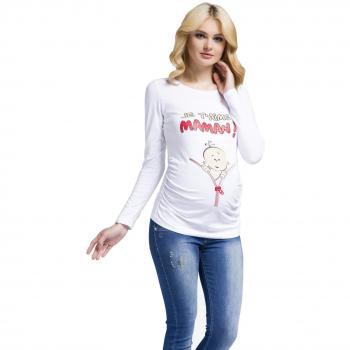 Je T'Aime Maman - Camiseta Divertido Estampada de Manga Larga Premamá para Mujer Embarazo Lactancia T-Shirt