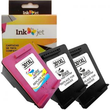 Pack de 3 cartuchos de tinta genérica HP 301XL