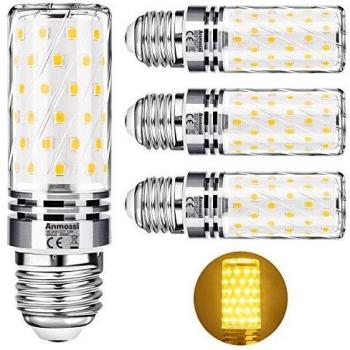 Anmossi Bombillas LED E27 3000K,12W LED maíz Bombilla equivalente a 100W Incandescente Bombilla,Blanco Cálido,1200Lm,No regulable,Edison Tornillo Bombillas,4 unidades
