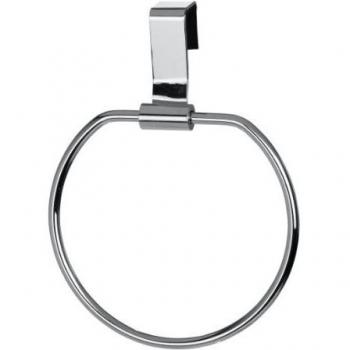 WENKO Cuelgapaños de aro para puerta - para puertas de armario, Metal cromado, 12.512 x 4.5 x 12.512 cm, Cromo brillante