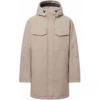 Ecoalf Rainer Adjustable Hooded Parka - Sustainable Waterproof Jacket for Men, Beige, Size XL