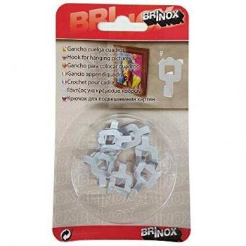 BRINOX 8 Gancho cuelga Cuadros Blanco, 14 X 20 Mm