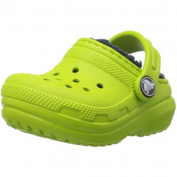Crocs Classic Lined Clog Kids, Unisex Niños Zueco, Verde