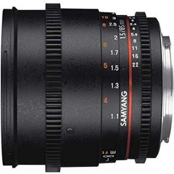 Lente Cine Samyang 85mm T1.5 VDSLR II para Fujifilm, Manual, 9/7 elementos ópticos