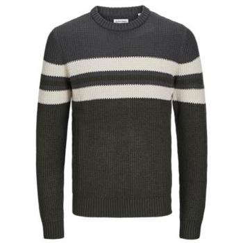 Jack & Jones - Jersey de punto JJSANDER de cuello redondo para hombre, color Rosin con detalle de bloqueo, talla S