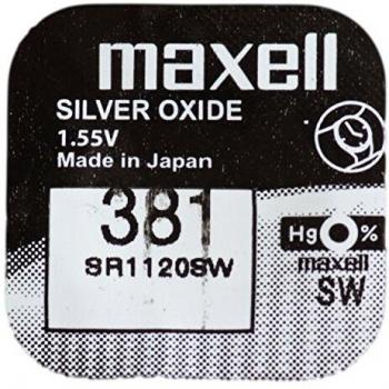 Maxell Batería para reloj de óxido de plata 381 / SR1120SW