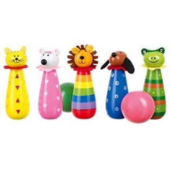 Orange Tree Toys- Juego de Bolos, Animales, Color Colorido