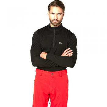 Helly Hansen HH Merino Mid 1/2 Zip, Camiseta de Manga Larga para Hombre, Negro, XX-Large