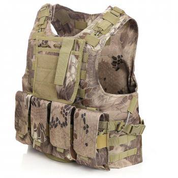 Pellor – caza táctico militar Airsoft Molle y # xFEFF; táctico asalto placa portadora chaleco con 4 extraíble bolsas