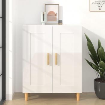 Aparador de madera multicapa blanco pulido 69,5x34x90 cm