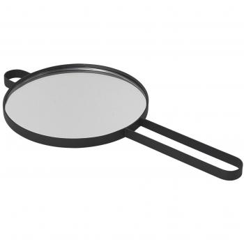 Ferm Living Poise - Espejo de Mano Negro/Mate Pulido/Metal Revestido en Polvo/L x An. x Alt. 28.5x14.5x1cm