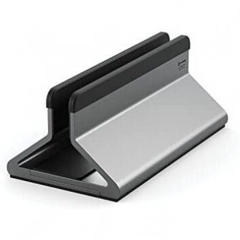 Soporte Vertical Ajustable para Portátil ALOGIC Bolt - Gris, con Base de Aluminio y Almohadillas de Silicona, Compatible con MacBook, Surface y Chromebook