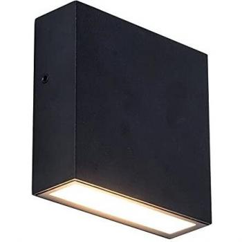 Aplique LED para exterior Gemini XF, negro mate, 9.2W, IP54, luz cálida