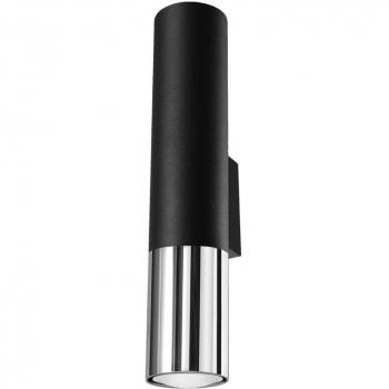 Aplique de pared LOOPEZ negro GU10/cromo