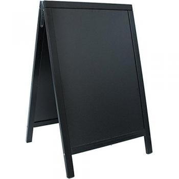 Pizarra Securit Caballete Doble 85 x 54,5 x 44 cm, Pizarra tipo sándwich de doble cara (55 x 85 cm), acabado lacado, color negro