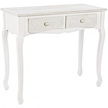 Consola MDF Bianca Clorinne con 2 Cajones 90x40x78 cm
