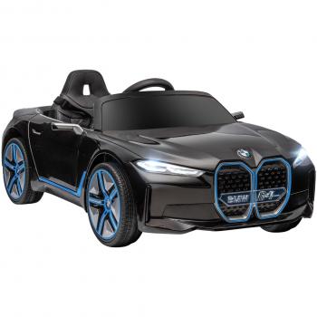 HOMCOM Coche Eléctrico para Niños 37-72 Meses Autorización BMW I4 con Control Remoto y Cinturón de Seguridad 115x67x45cm Negro