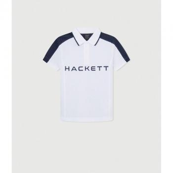 Polo Multi blanco Hackett London con logo frontal y tejido elástico